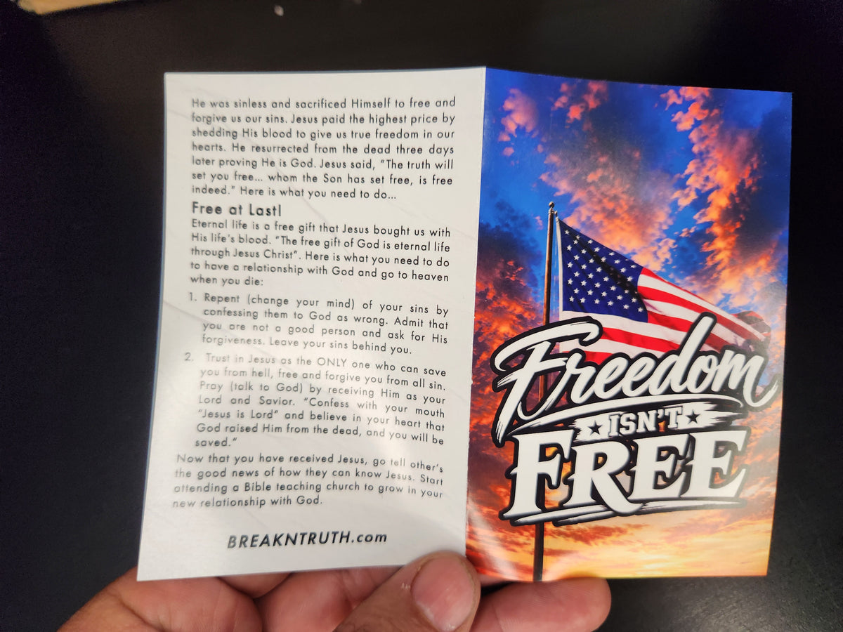 "Freedom Isn't Free" Patriotic Tracts (4th of July, Memorial Day, Veterans Day) 50 tracts