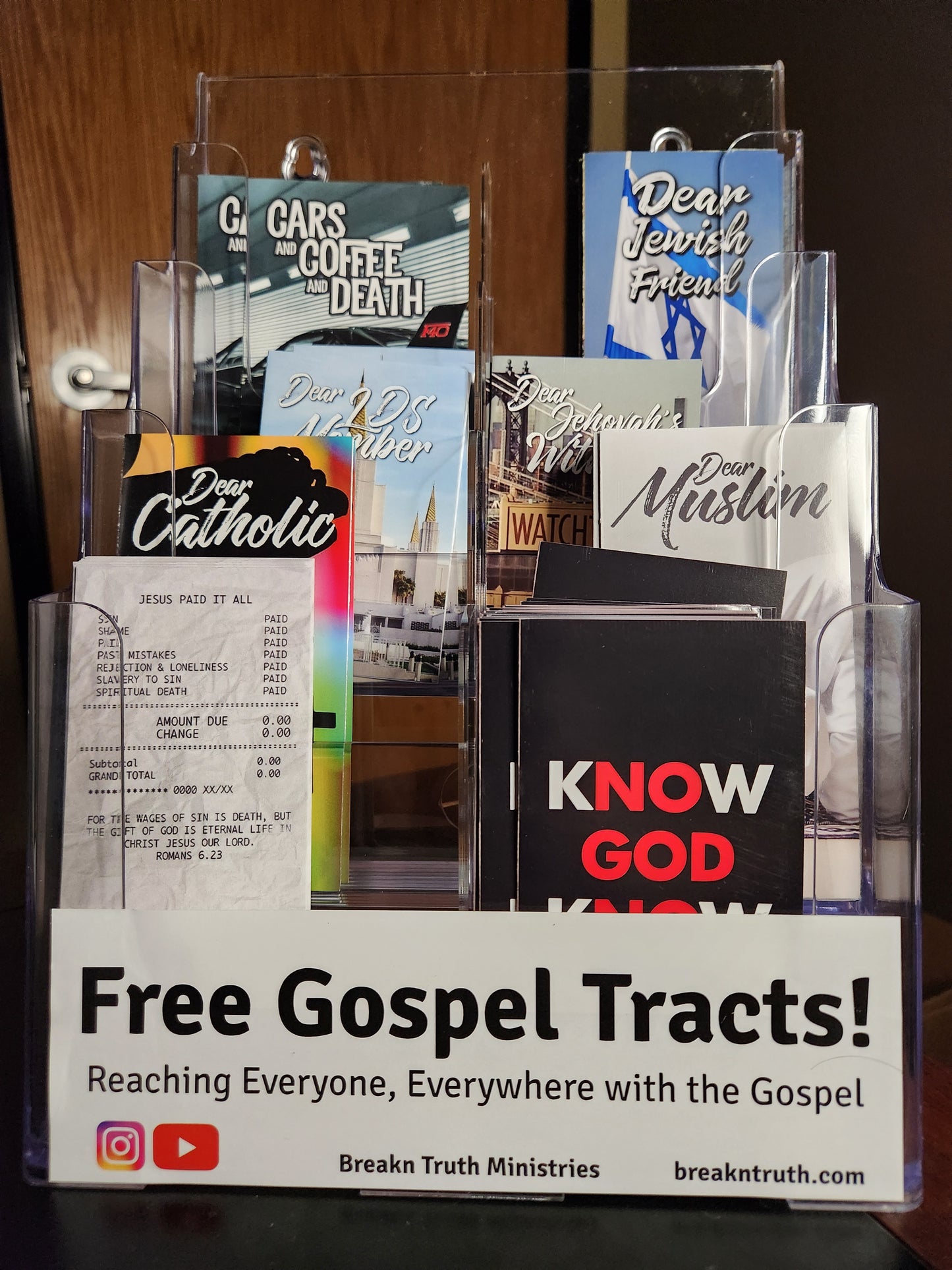 Gospel Tracts Pamphlet Display