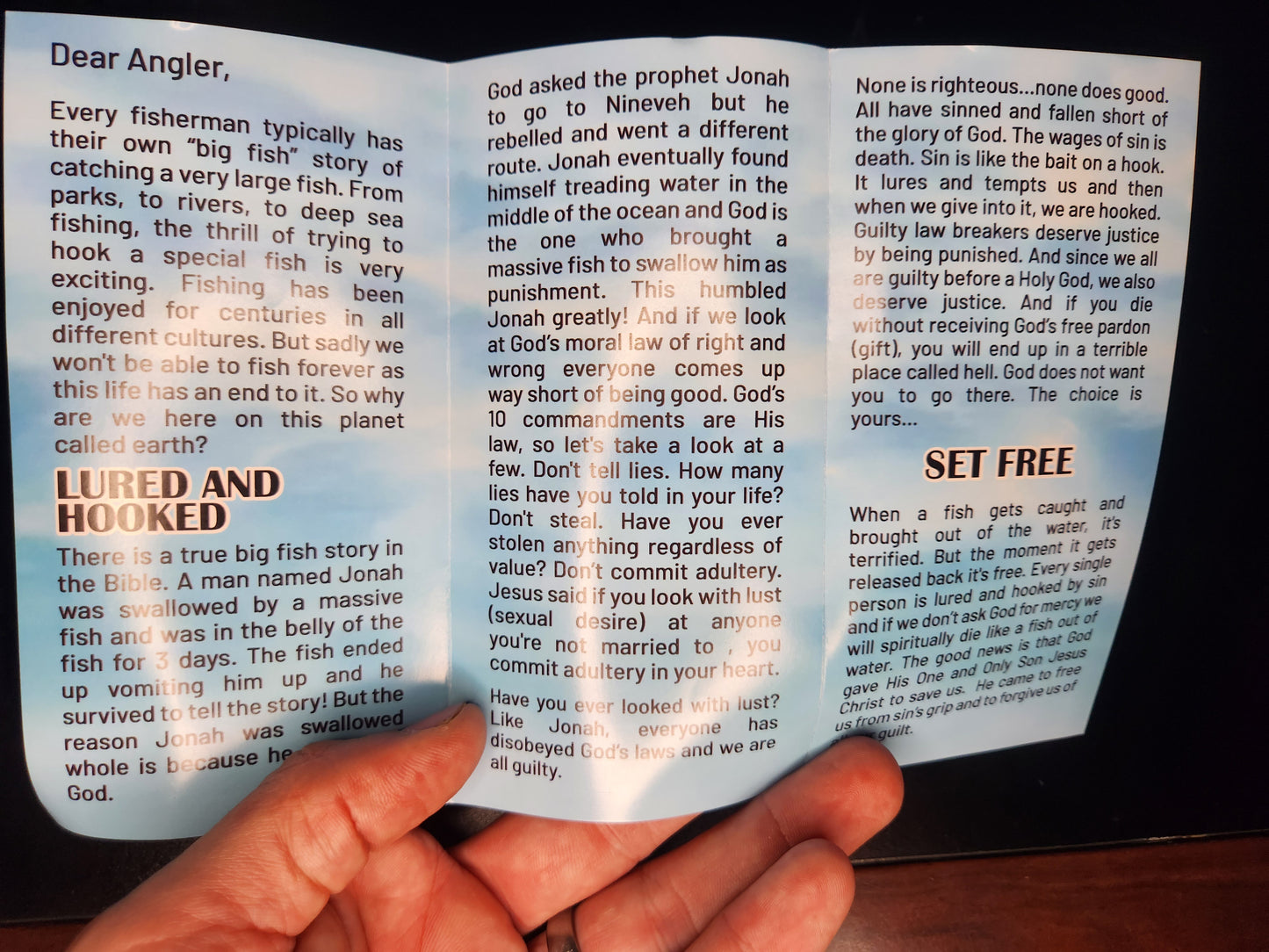 Dear Angler Tract (Fisherman tracts) 50 tracts total